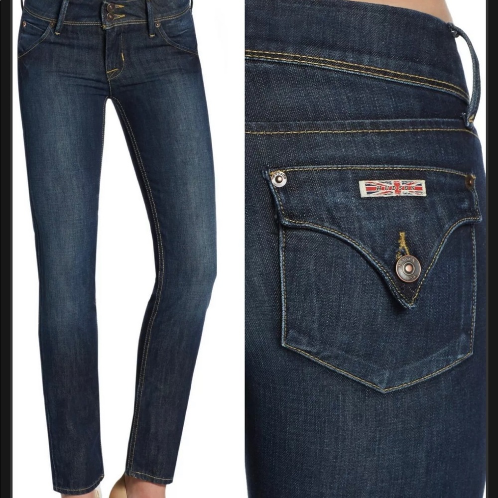Dark Wash Collin Flap Hudson Skinny Jeans 27